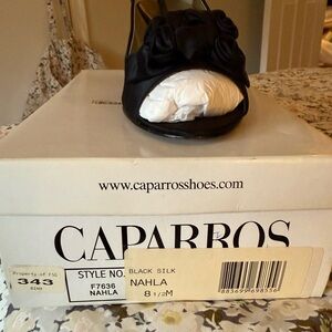 Caparros Black Silk Heels